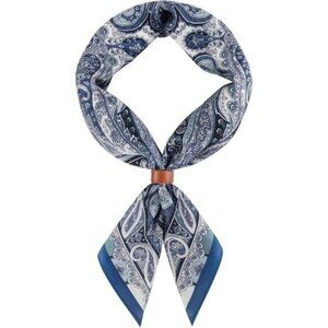 ⚡Men D-Blue Necktie 27.5 Inches Cowboy Scarves Pocket Square Silk Bandanas